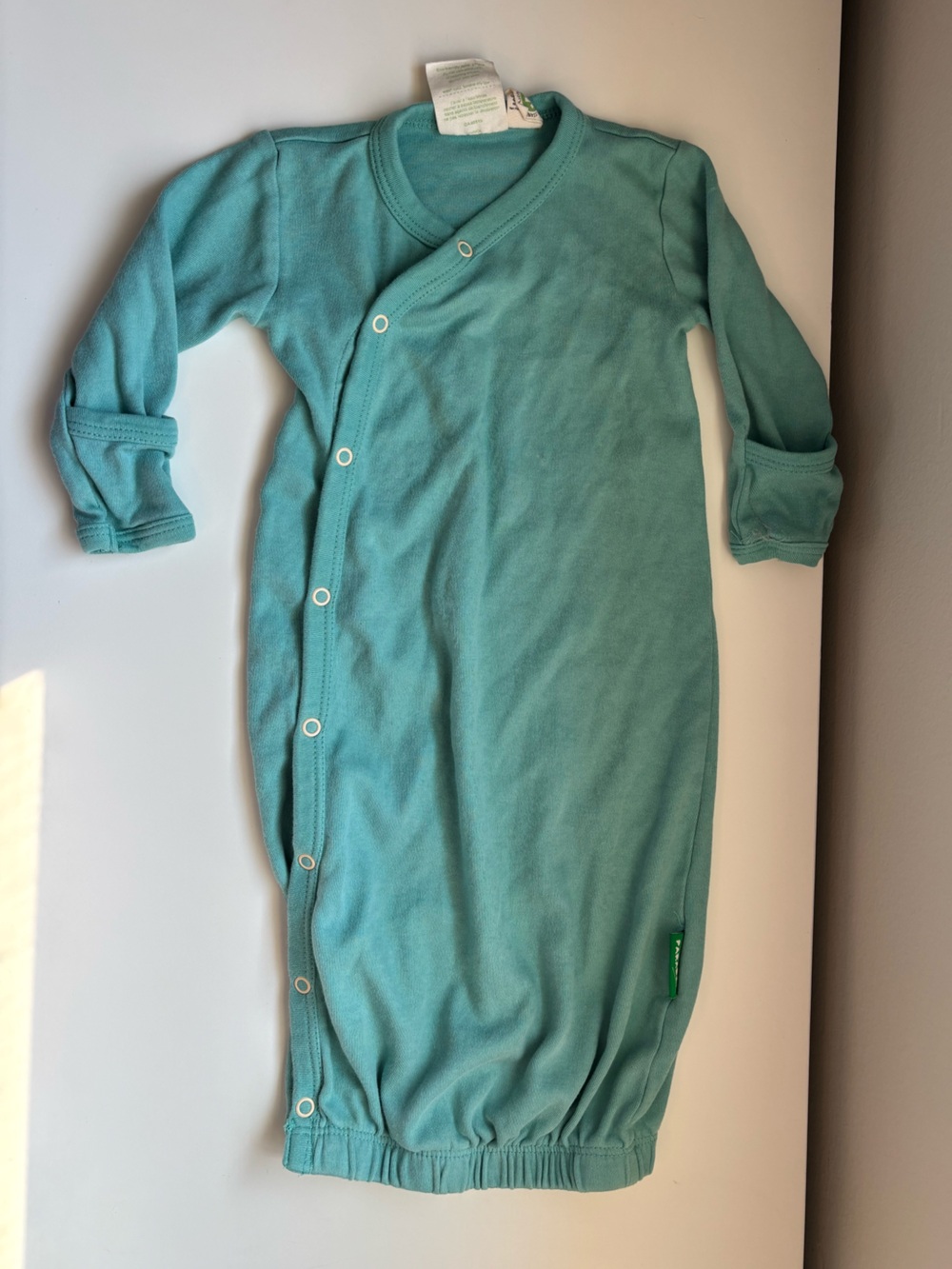 Parade organics mint green baby gown